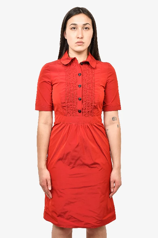 Stark minimalist dress-Burberry London Red Nylon Dress Size 2 US