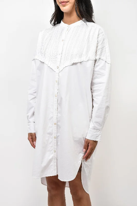 Lined prism dress-Burberry White Embroidered Shirt Dress Size 8