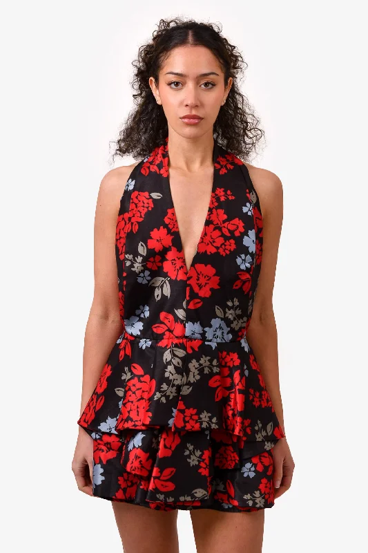 Clementine citrus dress-C/Meo Collective Black/Red Floral Print Romper Size M