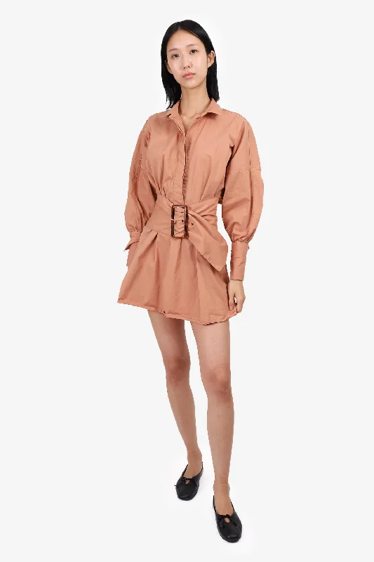 Lagoon ocean dress-C/MEO Collective Tan Belted Shirt Dress Size S