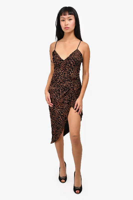 Wine rich dress-Camila Coelho Leopard Print Sleeveless Dress Size XS