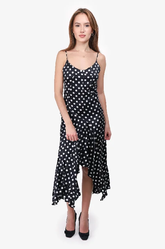 Scarlet vibrant dress-Caroline Constas Black Silk Polka-Dot Dress Size XS