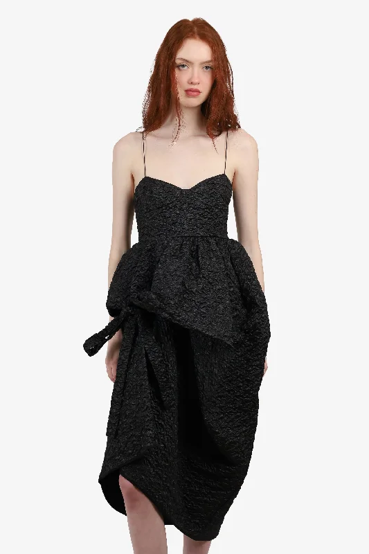 Clingy club dress-Cecilie Bahnsen Black Asymmetrical Bustier Dress