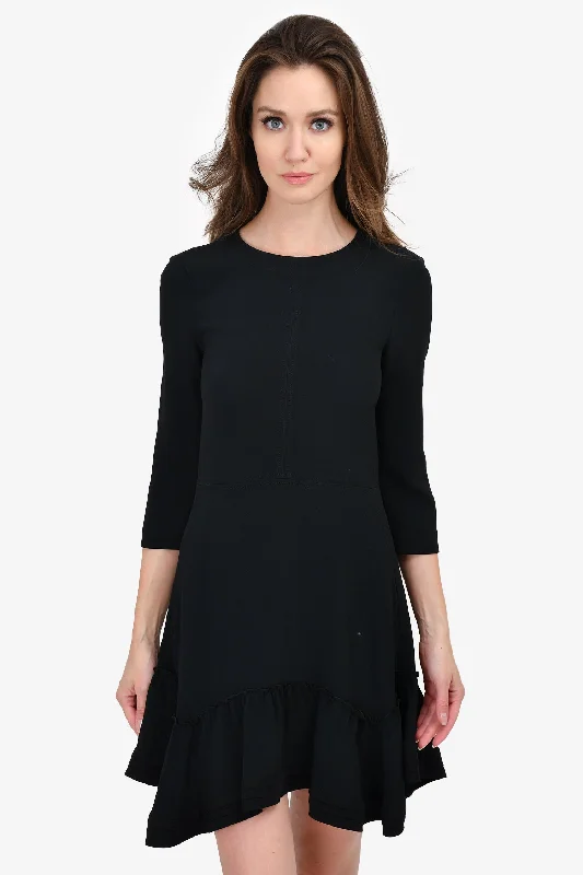 Wavelet cocktail dress-Chloe Black Stitch Detailed Dress Size 36