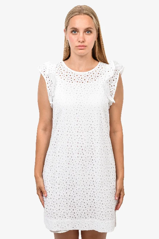 Lasting navy dress-Club Monaco White Cotton Eyelet Mini Dress w/ Slip est sz S