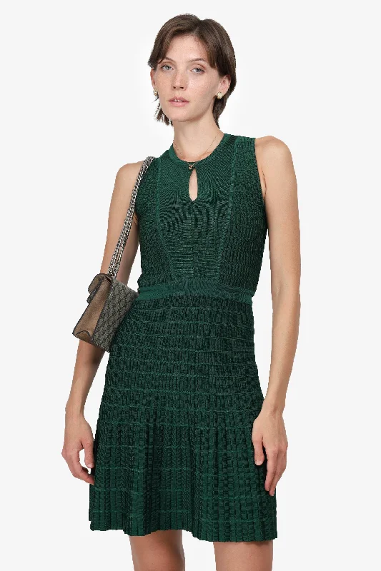 Zebra print dress-Egrey Green Knit Sleeveless Midi Dress Estimated Size XS