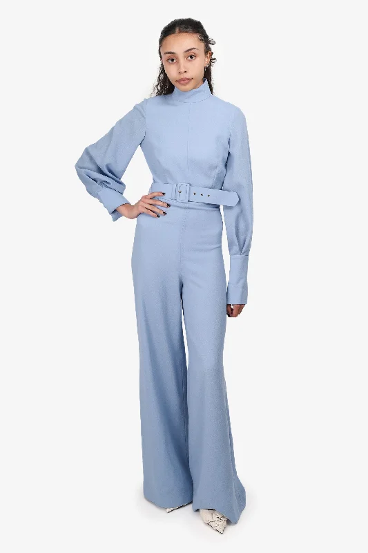 Spin retro dress-Emilia Wickstead Blue Long Sleeve Jumpsuit Est. Size XS