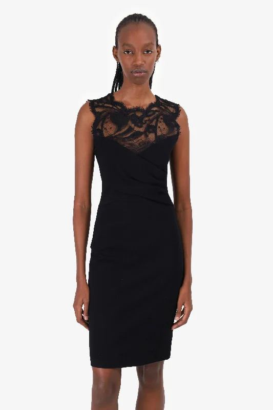 Midnight lace dress-Emilio Pucci Black Lace Mini Dress Size 6