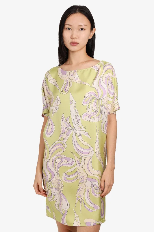 Vivid bold dress-Emilio Pucci Multicolour Printed Silk Tunic Dress Size 38