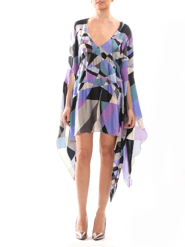 Plush satin dress-Emilio Pucci Purple Silk Dress