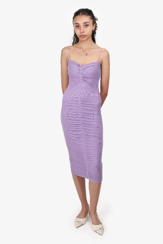 Orchid regal dress-Enza Costa Purple Ribbed Tank Dress Size XS