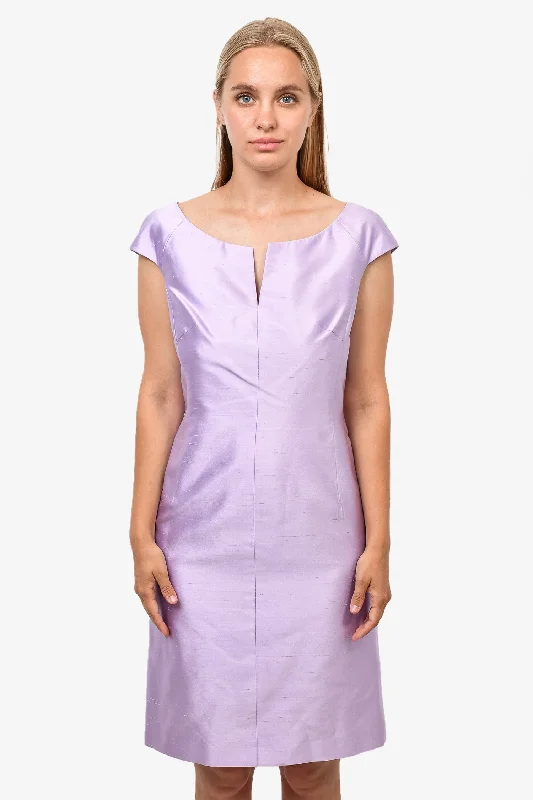 Dappled shirt dress-Escada Purple Shift Dress Size 36