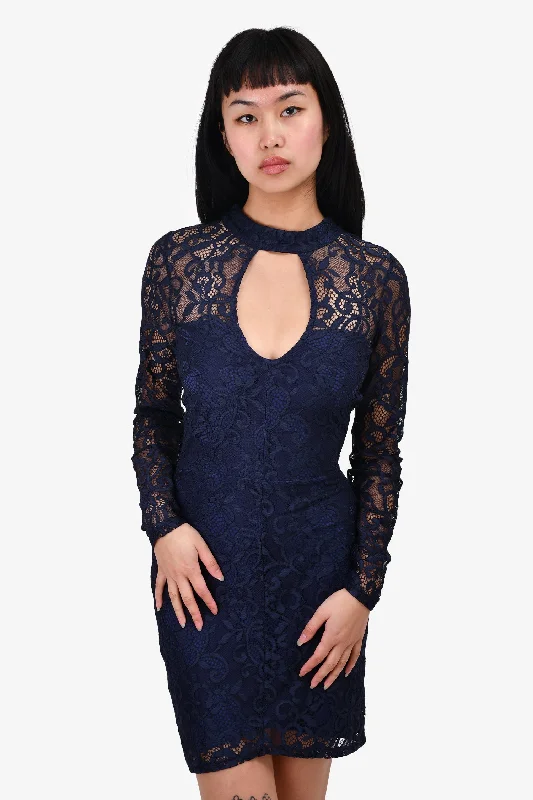 Field dapple dress-For Love & Lemons Navy Blue Lace Mini Dress Size S