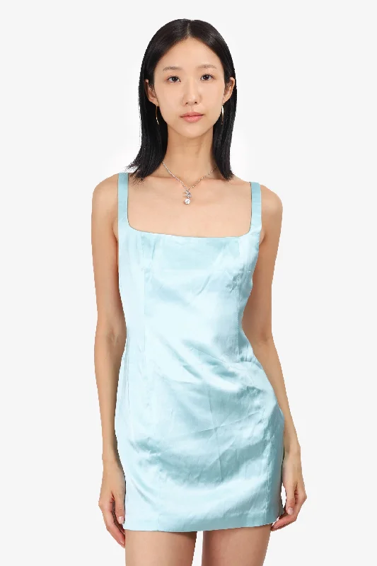 Plush jacquard dress-Gauge 81 Ice Blue Silk Mini Dress Size S