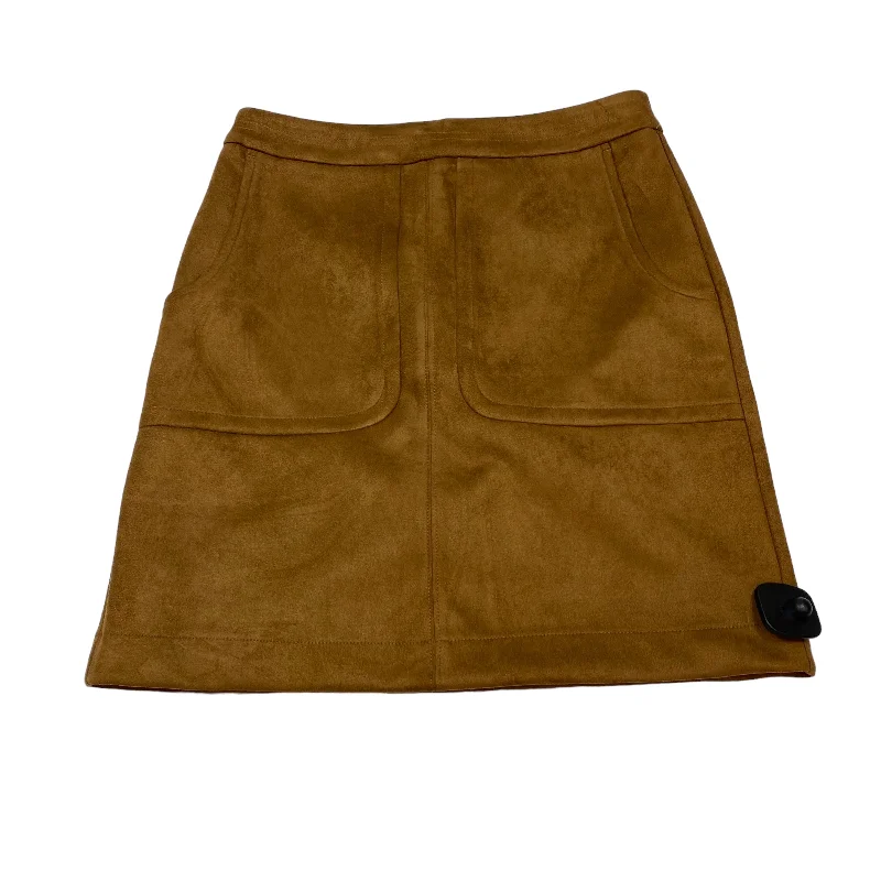 Trim pencil skirt-Brown Skirt Mini & Short Loft, Size 2