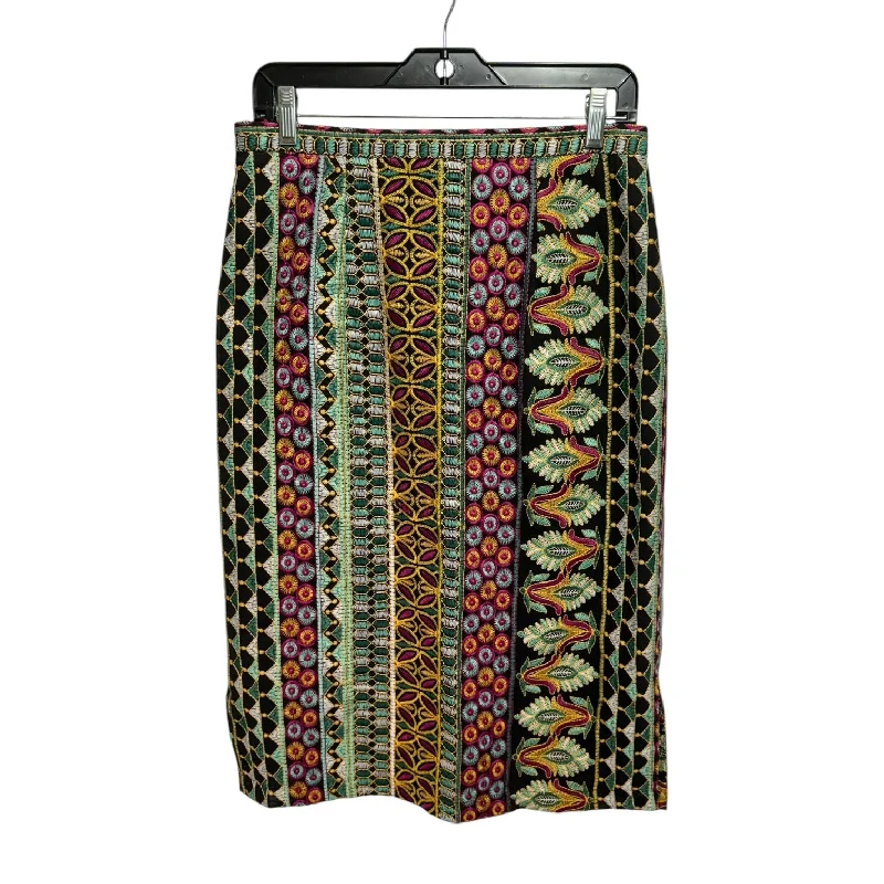 Zebra party skirt-Embroidered Skirt Midi By Anthropologie In Multi-colored, Size: 8