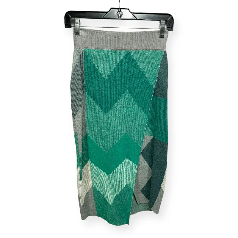 Lagoon ocean skirt-Knit Skirt Midi By Moth In Chevron Pattern, Size: Xs