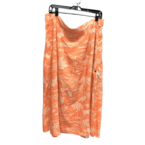 Poplin beach skirt-Orange Skirt Maxi Ana, Size 2x