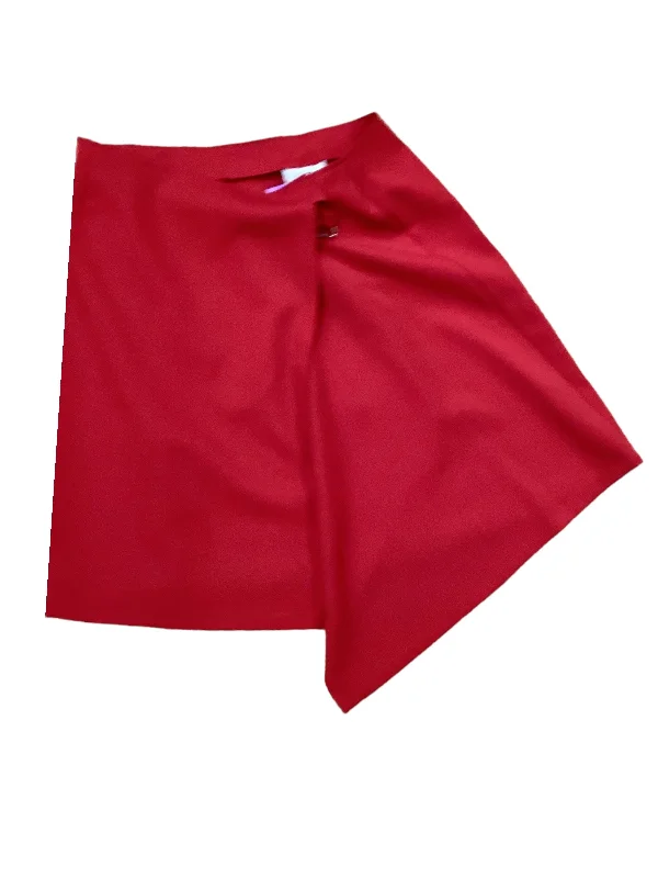 Steady curved skirt-Red Skirt Midi Agb, Size 14