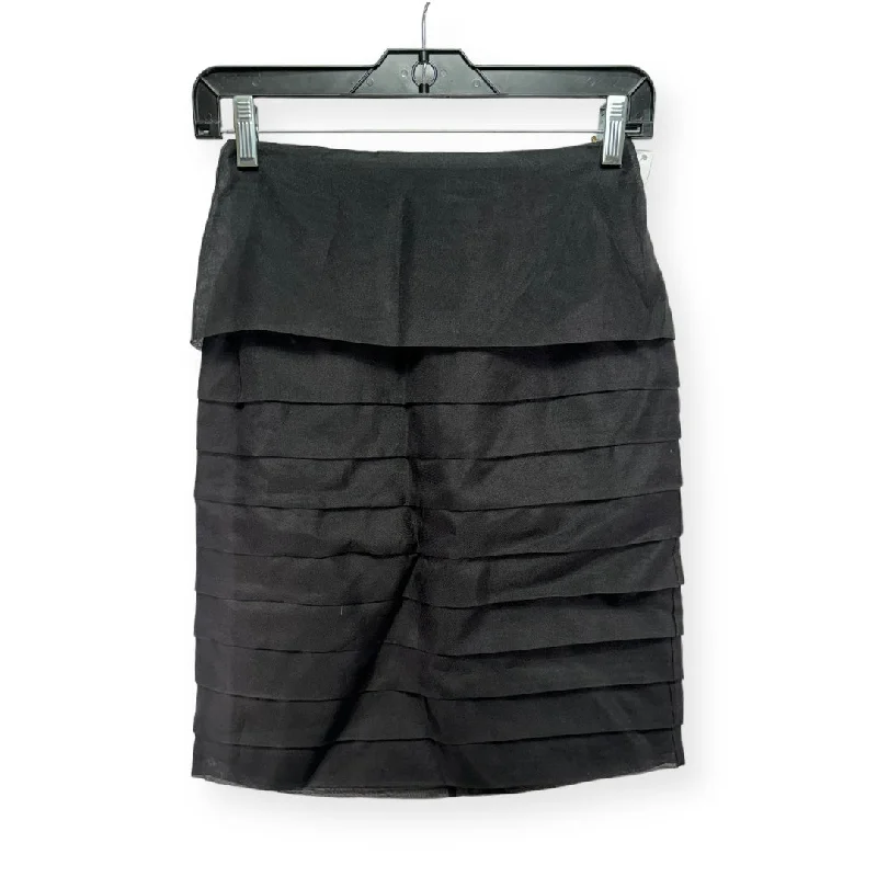 Field plaid skirt-Silk Black Skirt Mini & Short Etcetra, Size 0