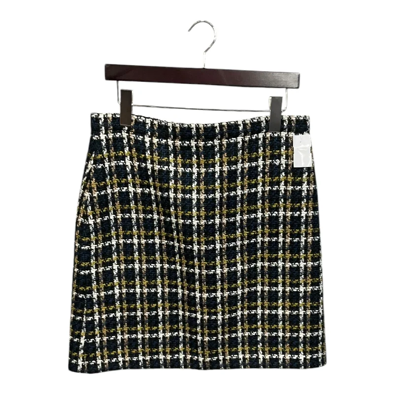 Chestnut earthy skirt-Skirt Midi By Ann Taylor In Plaid Pattern, Size: M