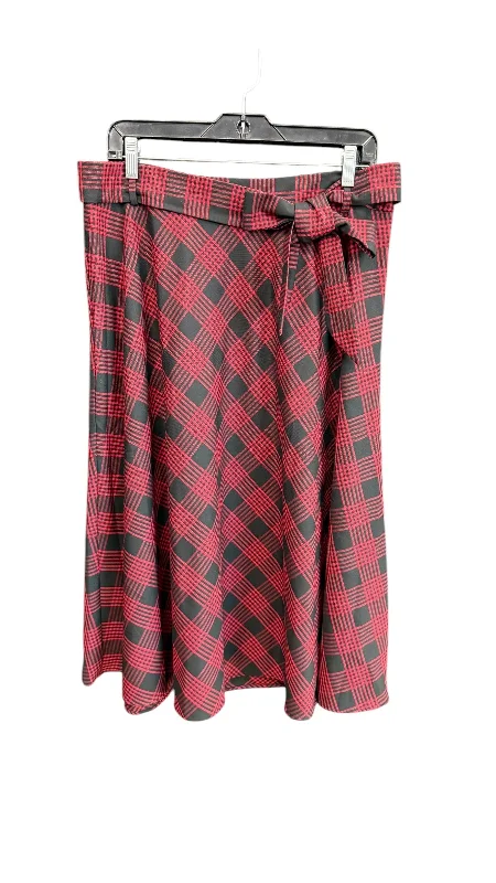 Low-cost casual skirt-Skirt Midi By Talbots In Plaid Pattern, Size: 14p