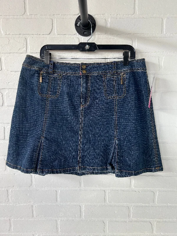 Light drop-edge skirt-Skirt Mini & Short By Bandolino In Blue Denim, Size: 16