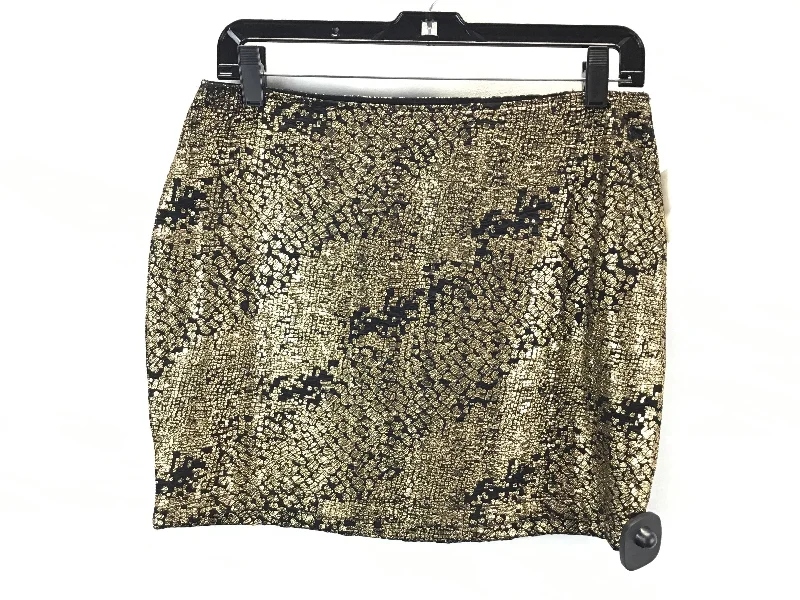 Foggy foggy skirt-Skirt Mini & Short By Clothes Mentor In Black & Gold, Size: L