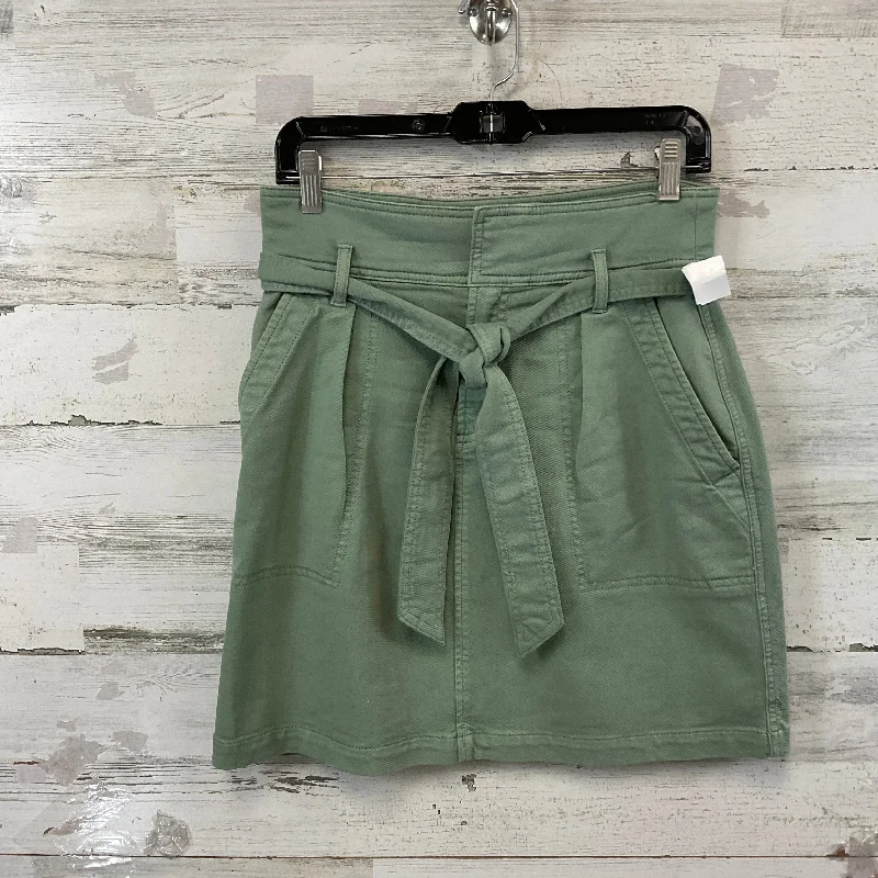 Jacquard mini skirt-Skirt Mini & Short By Loft In Green Denim, Size: Xs