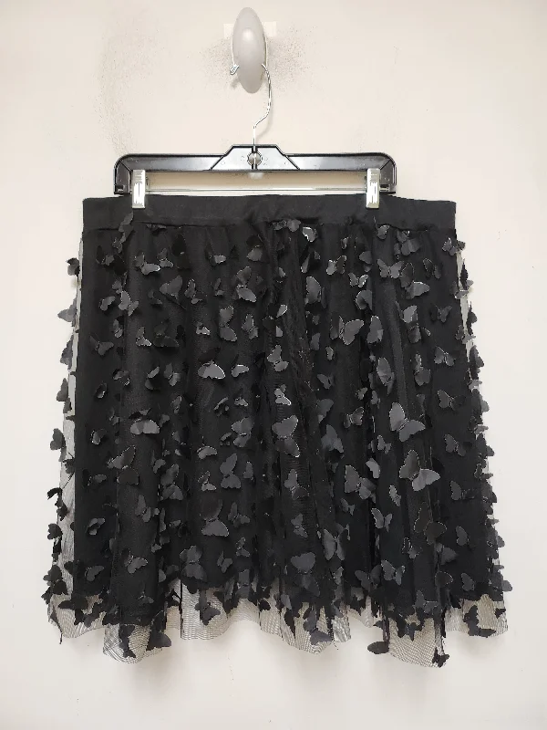 Close ruching skirt-Skirt Mini & Short By Shein In Black, Size: 26