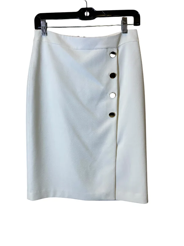 Raw pull-on skirt-Skirt Mini & Short By Tahari By Arthur Levine In White, Size: 8