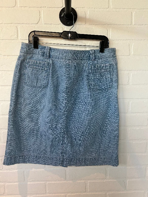 Poplin beach skirt-Skirt Mini & Short By Talbots In Blue Denim, Size: 14