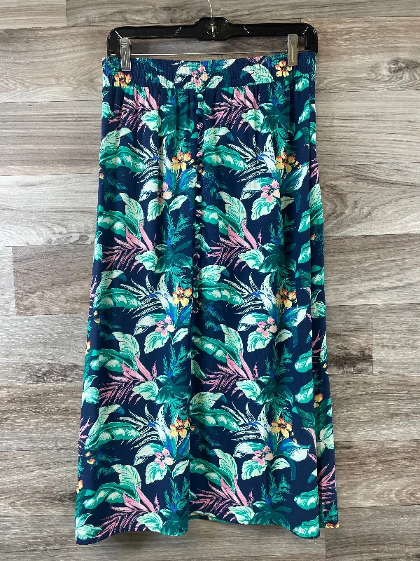 Gleam evening skirt-Tropical Print Skirt Maxi Loft, Size Xs