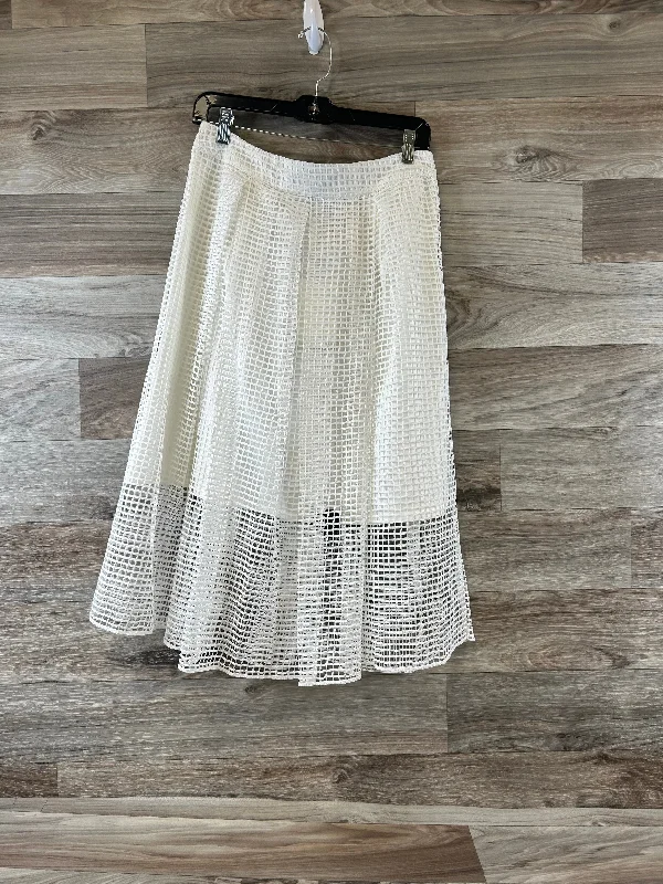 Calm broad skirt-White Skirt Midi Who What Wear, Size 8