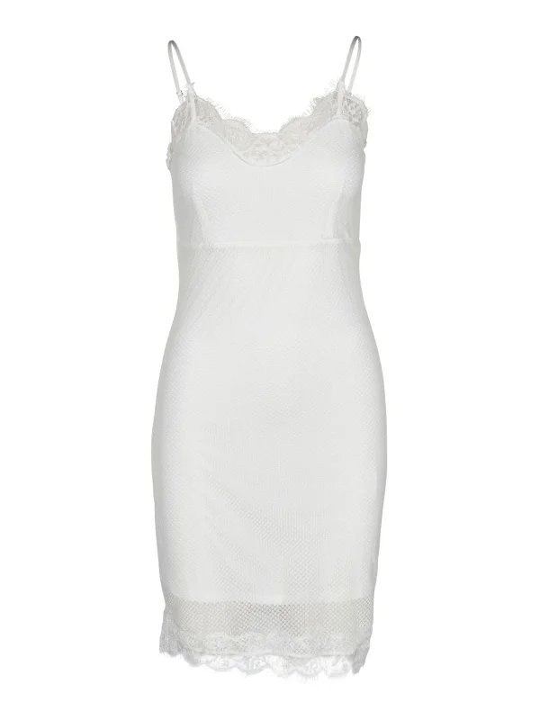 Knotted beach dress-KAYA feminine lace dress - Creme