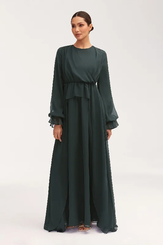 Breeze beach dress-Aara Chiffon Maxi Dress -  Emerald