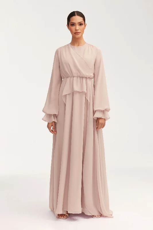 Mist knit dress-Aara Chiffon Maxi Dress -  Jasmine Pink