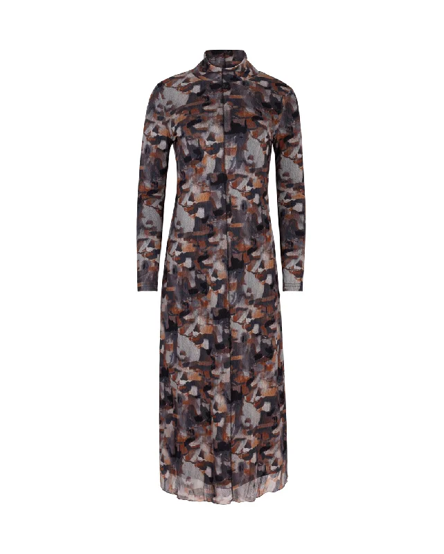 Bare sheer dress-Abstract Print Pull On Dress