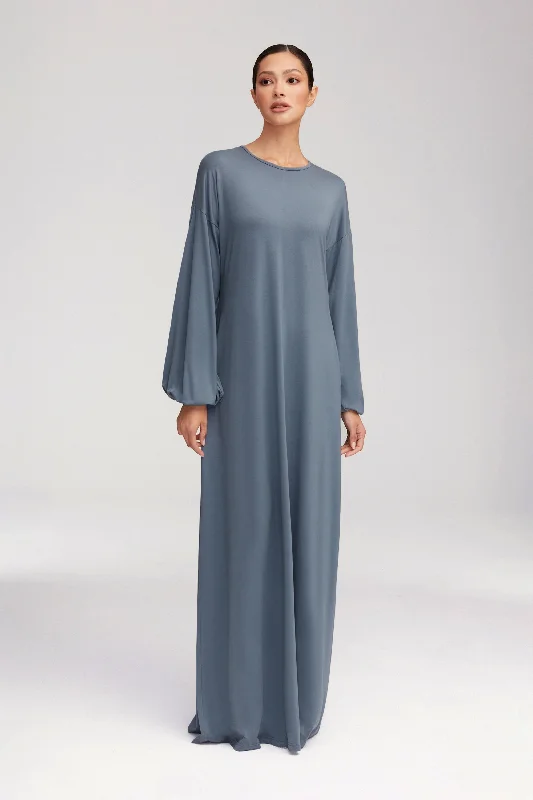 Cerulean blue dress-Afiyah Jersey Maxi Dress - Dusk