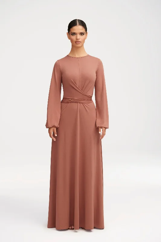 Robust seed dress-Alice Jersey Tie Waist Maxi Dress - Dusty Rose