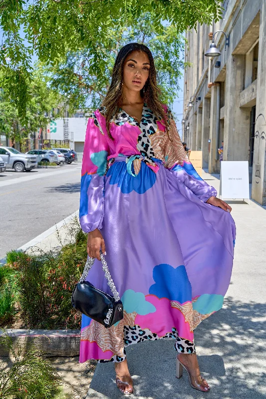 Bud garden dress-Animal Print Maxi Dress