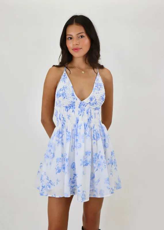 Zoned chic dress-Be The One Mini Dress ★ Blue Floral