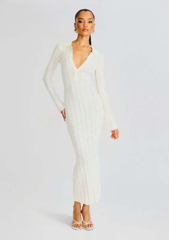 Lined prism dress-Azula Rib Knit Maxi Dress