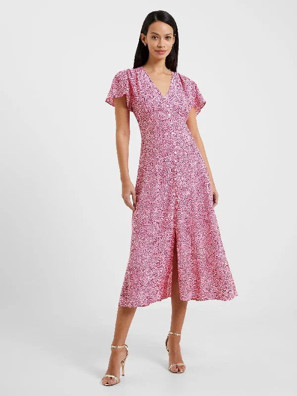 Scarlet vibrant dress-Bernice Eco Delphine V-Neck Midi Dress