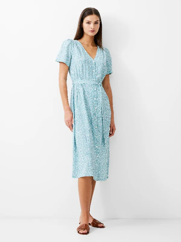 Tiered festival dress-Breya Button Midi Dress