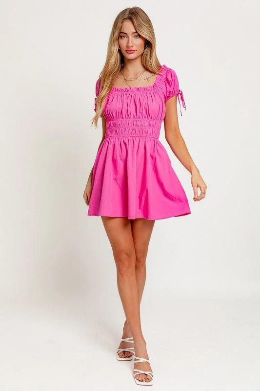 Pull-on beach dress-Bubbly As Your Drink Off Shoulder Ruffle Mini Dress