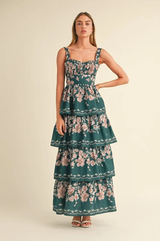 Stark minimalist dress-Cadence Floral Tiered Maxi Dress