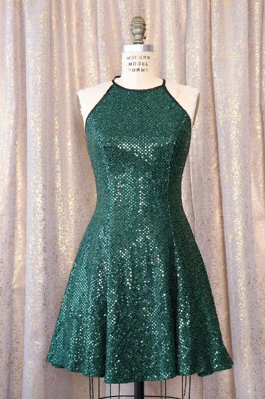 Breeze island dress-Emerald Disco Ball Mini Dress S/M