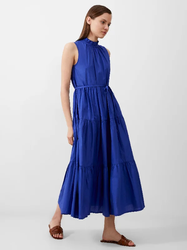 Scoop-neck dress-Era Poplin Midi Dress