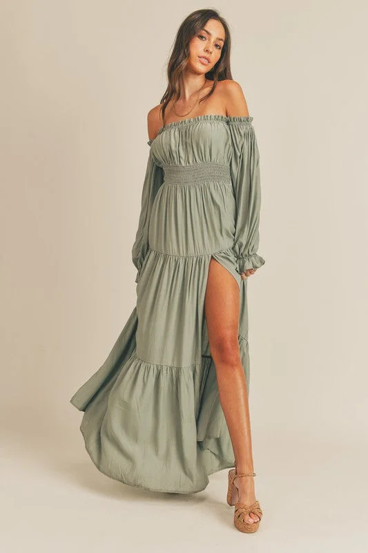 Fairleigh Off Shoulder Long Sleeve Maxi Dress